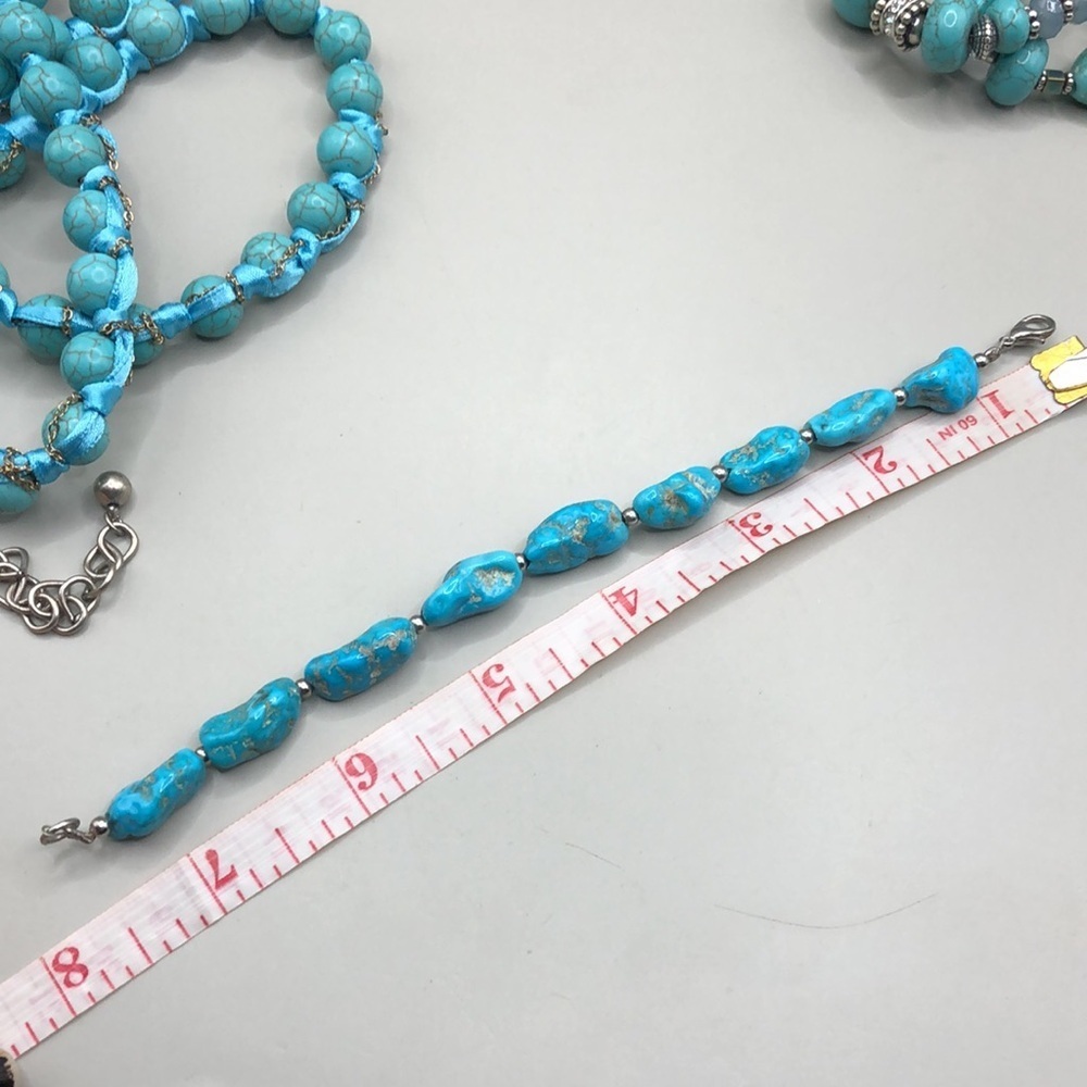 Curated bundle Chico's + Vivi Love turquoise look long necklaces + free bracelet - Picture 5 of 8
